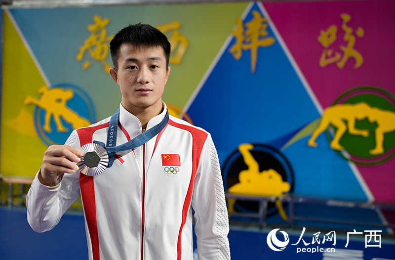 廣西摔跤運動員曹利國。人民網 雷琦竣攝